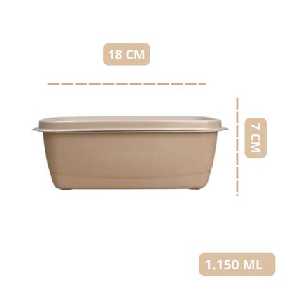 Imagem de Kit 3 Pote Retangular Tampa Com 1 Jarra Plastico Livre Bpa