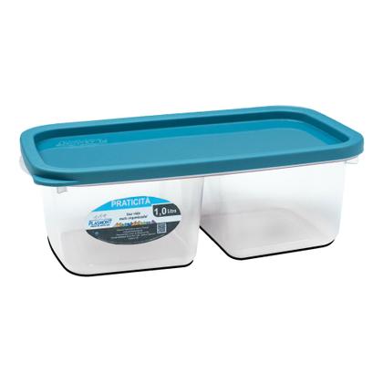 Imagem de Kit 3 Potes 1L Hérmeticos Com DivIsórias Organização de Alimentos