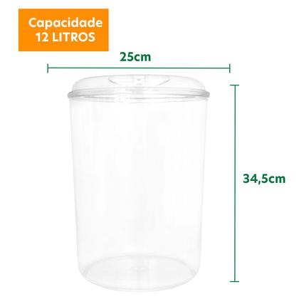 Imagem de Kit 3 Potes Acrílico Redondo com Tampa 12lts + Conchas 600ml