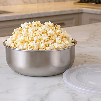 Imagem de Kit 3 Potes De Aço Inox Com Tampa Alta Vedação Trio Pote Grande Médio Pequeno Para Guardar Comida Conjunto Cozinha