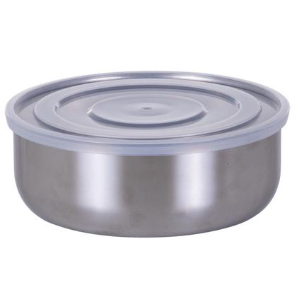 Imagem de Kit 3 Potes De Aço Inox Com Tampa Alta Vedação Trio Pote Grande Médio Pequeno Para Guardar Comida Conjunto Cozinha