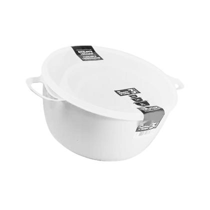 Imagem de Kit 3 Potes de Plástico Bacia Com Tampa PMG Cumbuca Vasilha Saladeira Tapoer Grande Tapuer Quality Color Lummar Redonda