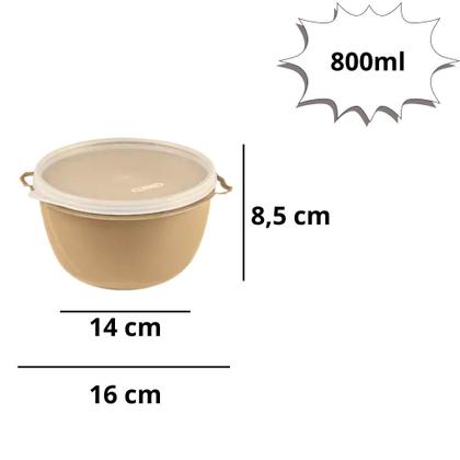 Imagem de Kit 3 Potes de Plástico Bacia Com Tampa PMG Cumbuca Vasilha Saladeira Tapoer Grande Tapuer Quality Color Lummar Redonda