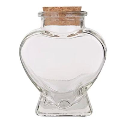 Imagem de Kit 3 Potes De Vidros Formato Coração 75ml c/ Rolha