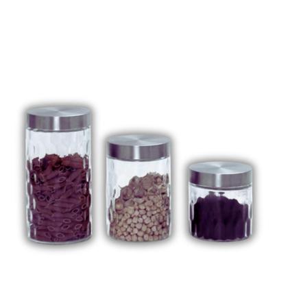 Imagem de Kit 3 Potes em Vidro com Tampa Inox Organização Perfeita para Cozinha Vedação Total, Fácil Limpeza e Design Elegante