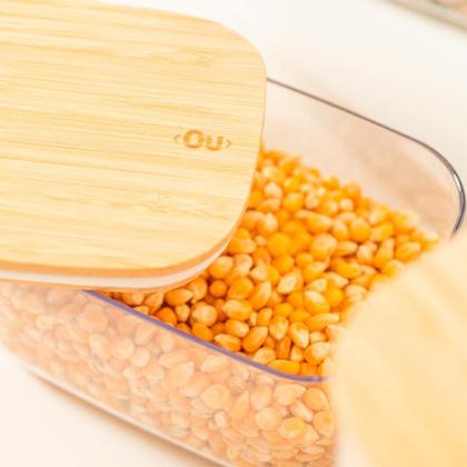 Imagem de Kit 3 Potes Herméticos C/ Tampa De Bambu 0,65l, 1,5l E 2,3l