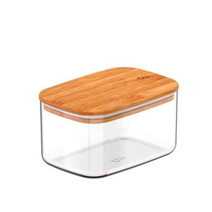 Imagem de Kit 3 Potes Herméticos Com Tampa De Bambu 0,65L, E 1,5L