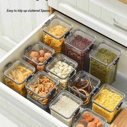 Imagem de Kit 3 Potes Hermeticos com Tampa para Cozinha Mantimentos Organização