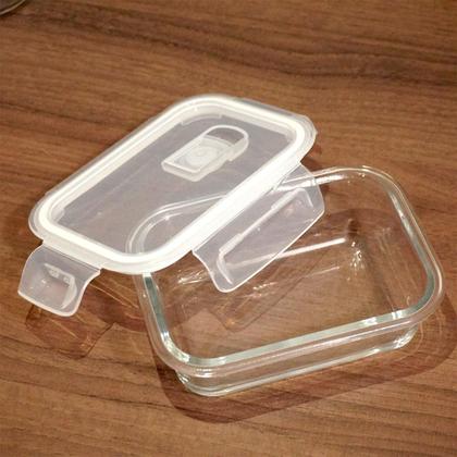 Imagem de Kit 3 Potes Herméticos de Vidro Retangular com 4 Travas 410ml, 700ml e 1,04L - Bela Flor