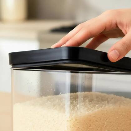 Imagem de Kit 3 Potes Herméticos Grande Arroz Feijão Macarrão Cozinha
