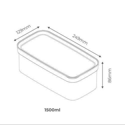 Imagem de Kit 3 Potes Herméticos Transparente Com Tampa Preta