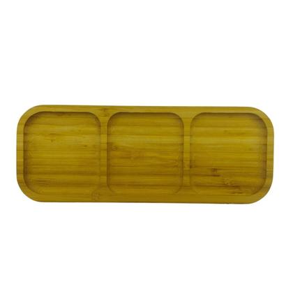 Imagem de Kit 3 Potes Mantimentos 200Ml + Petisqueira Retangular Bambu