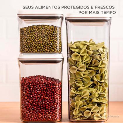 Imagem de Kit 3 Potes Mantimentos Hermético Médio com Tampa