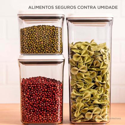 Imagem de Kit 3 Potes Mantimentos Hermético Médio com Tampa