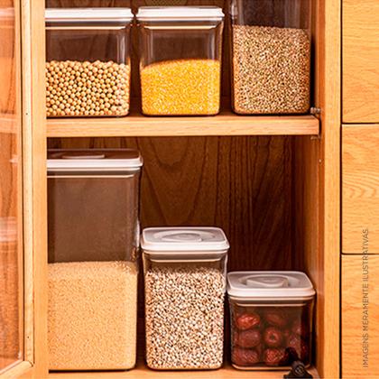 Imagem de Kit 3 Potes Mantimentos Hermético Médio com Tampa