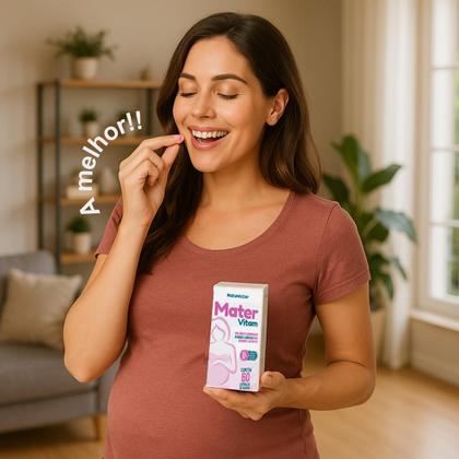 Imagem de Kit 3 Potes Mater Vitam Suplemento Alimentar Vitaminas e Minerais Gestante Lactantes Mamãe Natunectar 180 Capsulas