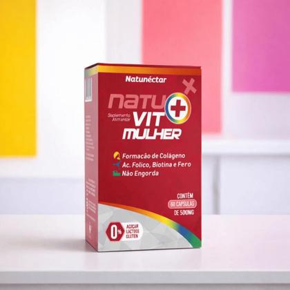 Imagem de Kit 3 Potes Natuvit Vitaminas e Mineirais para Mulheres Suplemento Alimentar Natural e Puro Natunectar 180 Capsulas