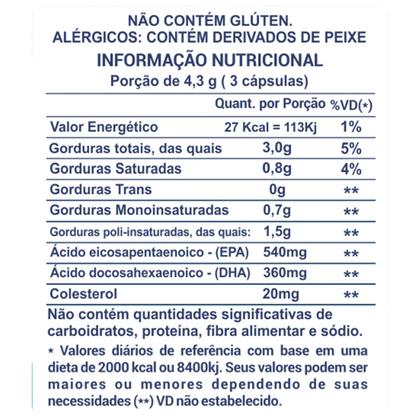 Imagem de Kit 3 Potes Ômega 3 Suplemento Alimentar Natural Óleo de Peixe Nutrition Concentrado Natunectar Original 360 Capsulas