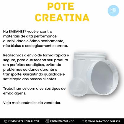 Imagem de Kit 3 Potes Para Creatina 500g Vazio + Scoop de 50ml