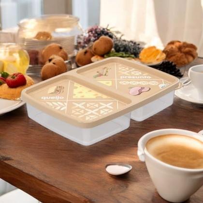 Imagem de Kit 3 Potes Porta Frios Mortadela Presunto Queijo Pizza