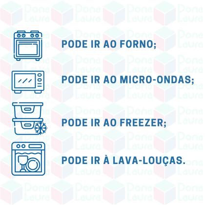 Imagem de Kit 3 Potes Resistente Retangular Vidro Resistente 1520ml