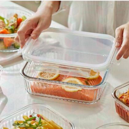 Imagem de Kit 3 Potes Resistente Retangular Vidro Resistente 1520ml