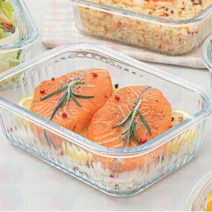 Imagem de Kit 3 Potes Resistente Retangular Vidro Resistente 1520ml