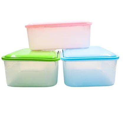 Imagem de Kit 3 Potes Retangular 3,6 Litros com Tampa Rosa Verde Azul