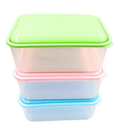 Imagem de Kit 3 Potes Retangular 3,6 Litros com Tampa Rosa Verde Azul