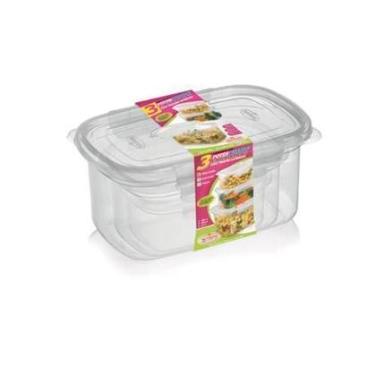 Imagem de Kit 3 Potes Retangular Alto Com Trava Pmg