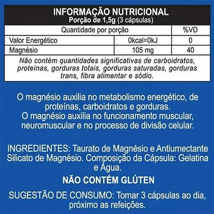 Imagem de Kit 3 Potes Taurato de Magnésio Suplemento Alimentar 100% Puro Concentrado Fonte Natural - Duom 180 Cápsulas