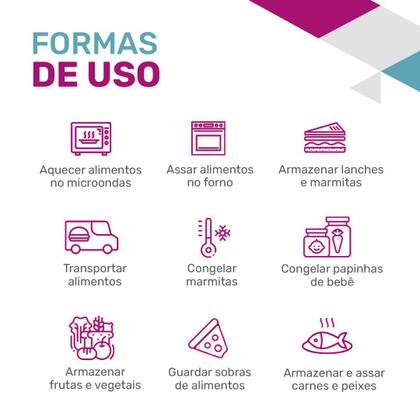 Imagem de Kit 3 Potes Vidro Hermético Trava Marmita Mantimenos 320ml