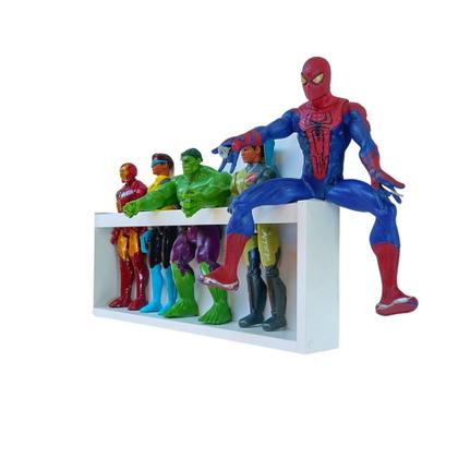 Imagem de Kit 3 Prateleira Para Bonecos Marvel Estante Barbie Nicho De Pelúcia Brinquedos Infantis Mdf 55cm