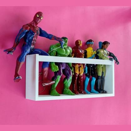Imagem de Kit 3 Prateleira Para Bonecos Marvel Estante Barbie Nicho De Pelúcia Brinquedos Infantis Mdf 55cm