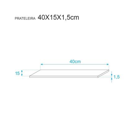 Imagem de Kit 3 Prateleiras 40 x 15cm Vermelha Suporte Invisível