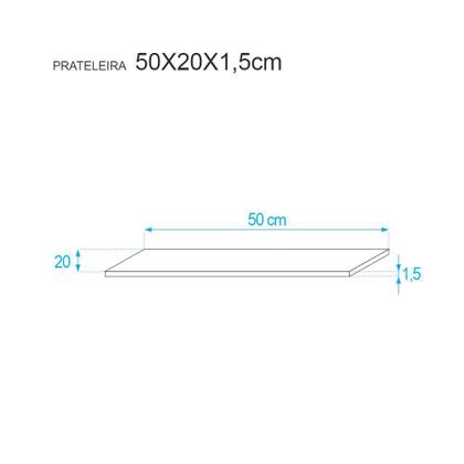 Imagem de Kit 3 Prateleiras 50 x 20cm Branca Suporte Invisível