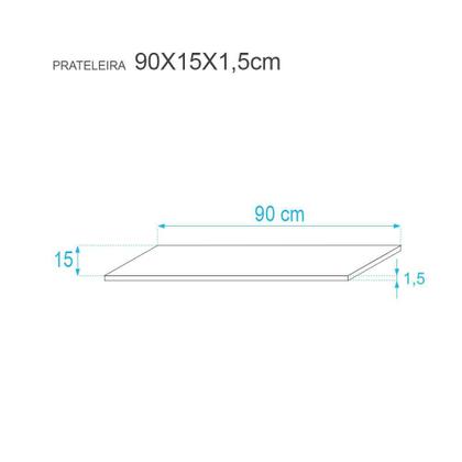 Imagem de Kit 3 Prateleiras 90 x 15cm Branca Suporte Invisível