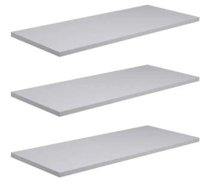 Imagem de kit 3 Prateleiras Branco MDF 15mm Organizador de Parede 30 largura 10 de Profundidade 15mm espessura