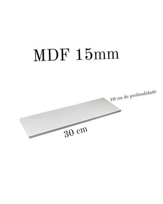 Imagem de kit 3 Prateleiras Branco MDF 15mm Organizador de Parede 30 largura 10 de Profundidade 15mm espessura