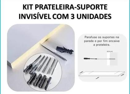 Imagem de Kit 3 Prateleiras Flutuantes Mdf 15Mm Branco 60 X 20Cm Decor