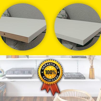 Imagem de Kit 3 Prateleiras Flutuantes MDF Marítimo 10x30 Suporte Invisível Resistente a Peso