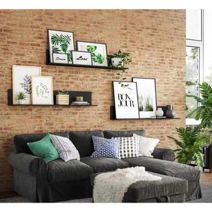 Imagem de Kit 3 Prateleiras Nichos Decorativos 175 cm Multimóveis Preto