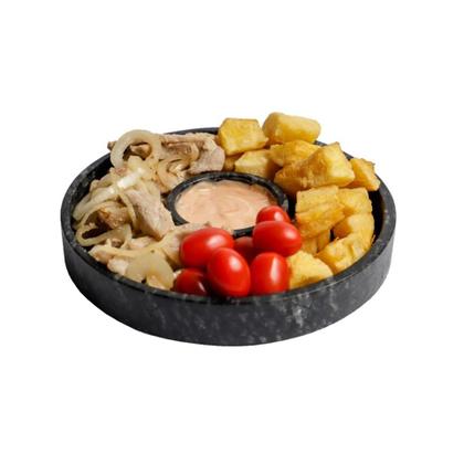 Imagem de Kit 3 Prato Molheira Servir Porção Carnes Pedra Sabão P 22cm