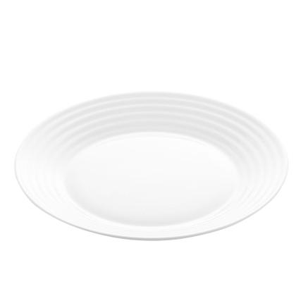 Imagem de Kit 3 Prato Sobremesa de Vidro Opalino Harena 19cm Branco