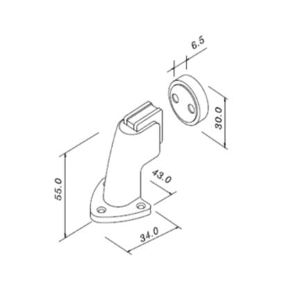 Imagem de Kit 3 prendedor trava porta magnetico 808 imab corten ima forte piso e parede c/ buchas e parafusos