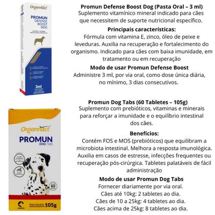 Imagem de Kit 3 Promun Defense Boost Dog 3ml + 1 Promun Dog tabs 105g