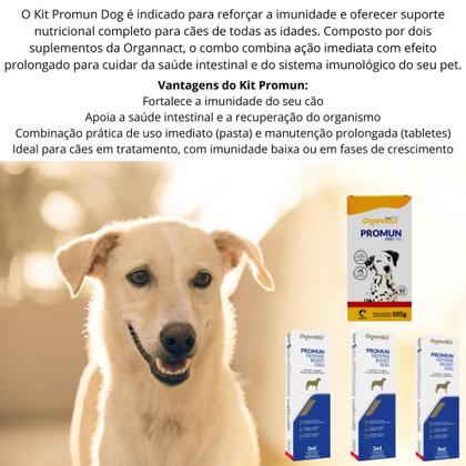 Imagem de Kit 3 Promun Defense Boost Dog 3ml + 1 Promun Dog tabs 105g