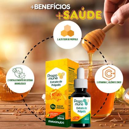 Imagem de Kit 3 Propomune Extrato Própolis 30ml Concentrado Maxinutri