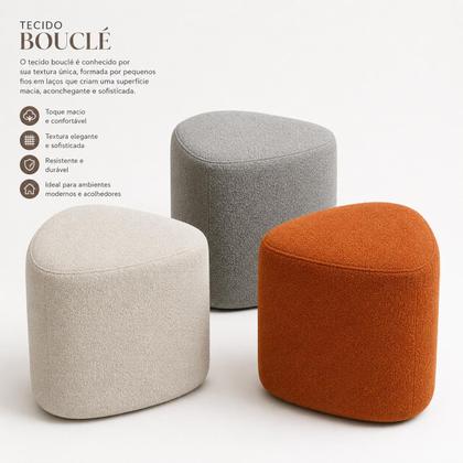 Imagem de Kit 3 Puff Decorativo Organicos Tecido Boucle Puffe para Sala Quarto Closet penteadeira