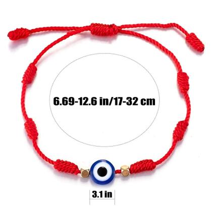 Imagem de Kit 3 Pulseiras Vermelha De Sete 7 Nós Kabbalah Olho Grego
